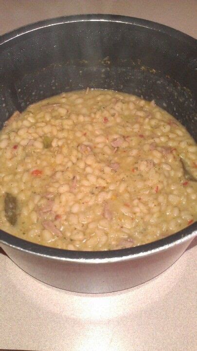 Navy beans with a little ham. Clean enough! (With images ...