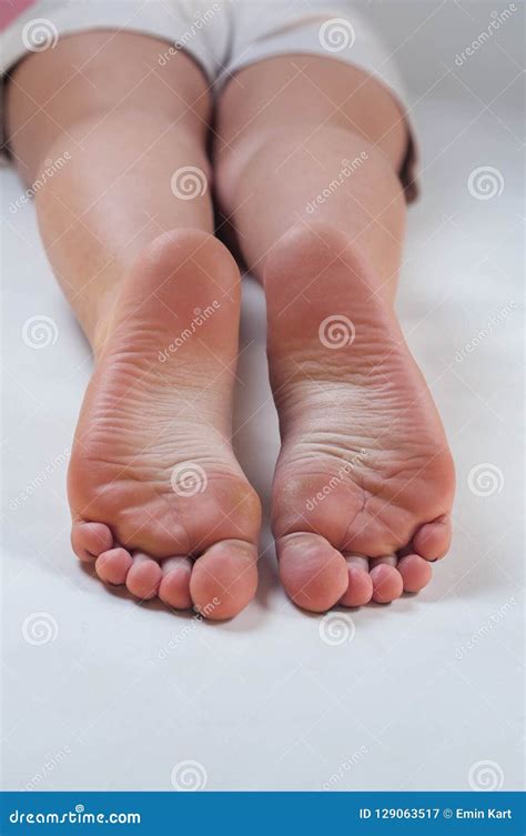 Cute Young Girl Soles Feet Stock Image Image Of Beautiful 129063517