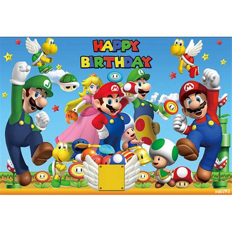 Super Mario Brothers Happy Birthday Sign Chalkboard S
