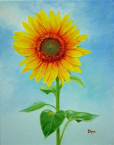 Jimmies Art Tall Sunflower Oil Painting