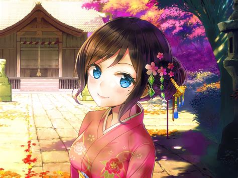 Cute Japan Kimono Anime Girl Design Preview
