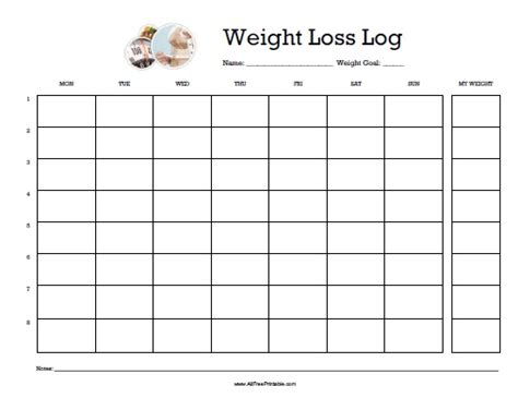 Weight Loss Log Free Printable