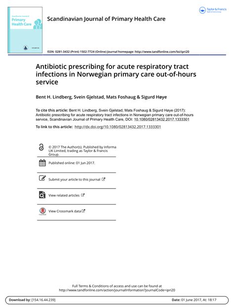 Pdf Antibiotic Prescribing For Acute Respiratory Tract Infections In