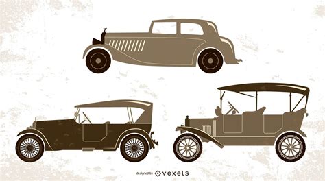 Vintage Cars Illustration Set Vector Download