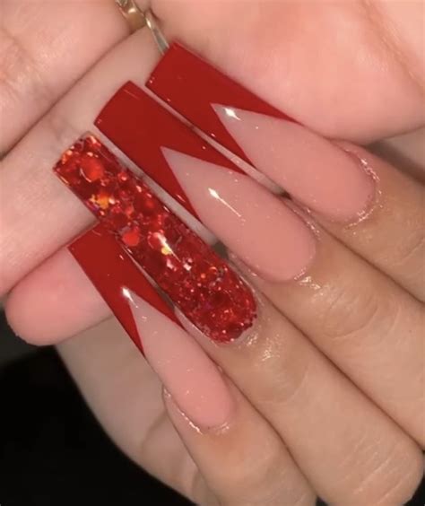 Pin By Bailey Durr On Long Nails Red Acrylic Nails Acrylic Nail