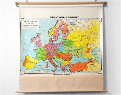 Vintage 1980s 2 In 1 History Pull Down Classroom Map Etsy