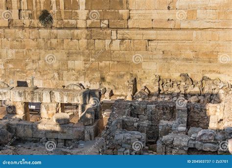 Ruins And Remains Next To The Western Wall And Al Aqsa Mosque In The Old City Of Jerusalem The