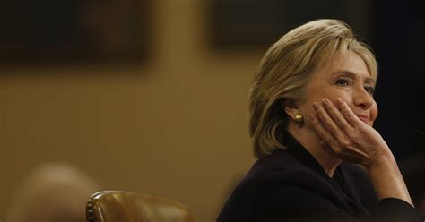 Hillary Clinton Smiling But Perhaps Not Happy