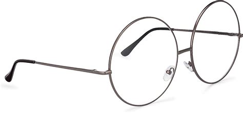 grinderpunch xxl super oversized fashion glasses round circle frame clear lens gunmetal 2 8