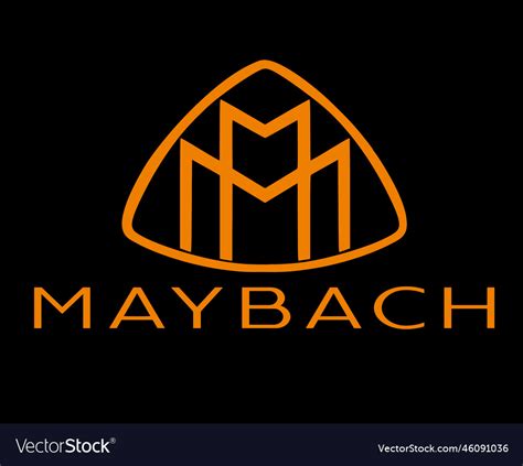 Maybach Brand Logo Car Symbol With Name Orange Vector Image