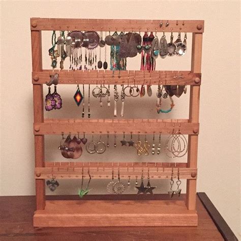 Wood Cherry Earring And Necklace Wall Organizer Earring Holder