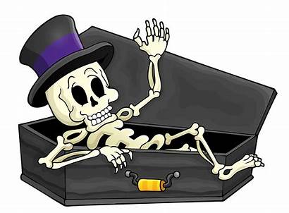 Halloween Skeleton Clipart Coffin Fun Transparent Haunted