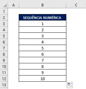 Como criar sequência numérica no Excel Max Planilhas