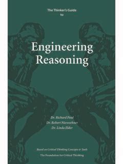 Engineering Reasoning Critical Thinking Engineering Reasoning