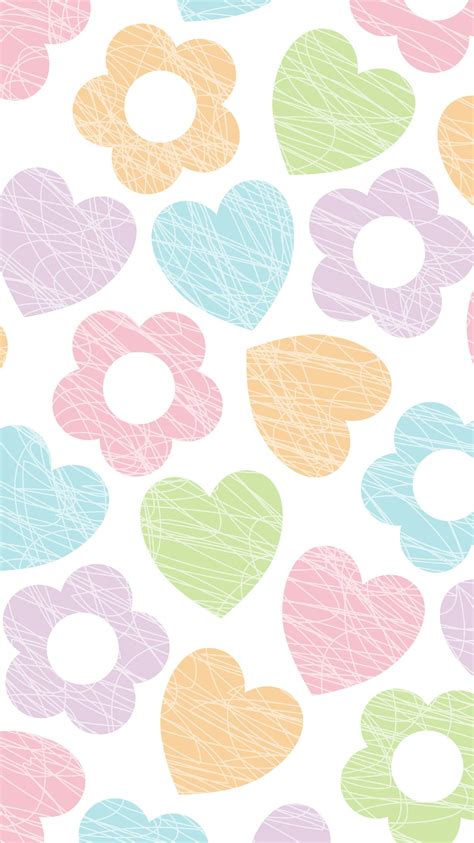 Phone Wallpaper Hearts And Flowers Pastel In 2021 Vintage Flowers