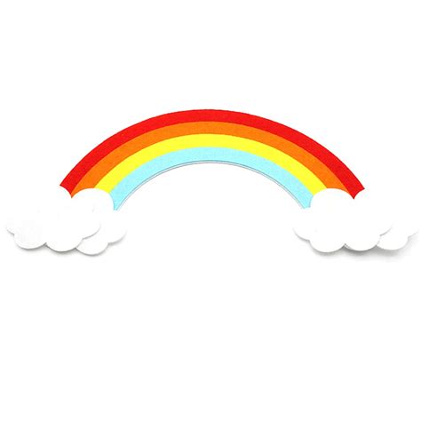 Colorful Rainbow Shape Applique Die Cut Felt Craft Patches For Children