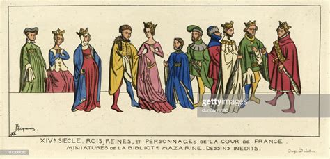 French Kings Queens And Nobles Medieval Costumes 14th Century High Res