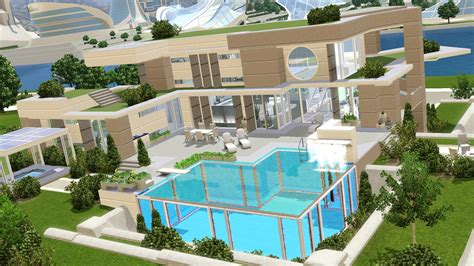 Mod The Sims Peering Pool Futuristic Home