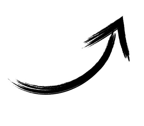 Black Hand Drawn Brush Stroke Arrow Isolated On White Vectpr