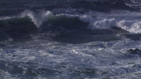 Stormy Sea At Night With Rain 1080 Hd The Camera Rocks Back And