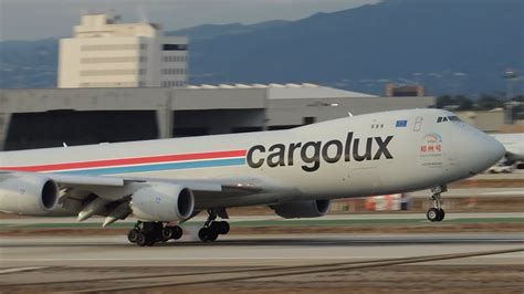 Cargolux Boeing 747 8f Lx Vcj Landing In Lax Youtube