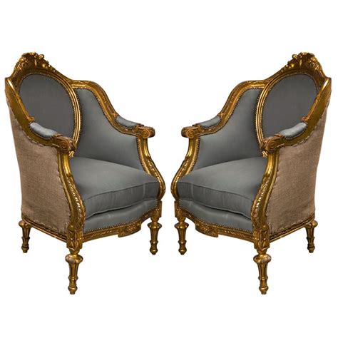 Pair Of French Louis Xvi Style Bergere Chairs Bergere Chair