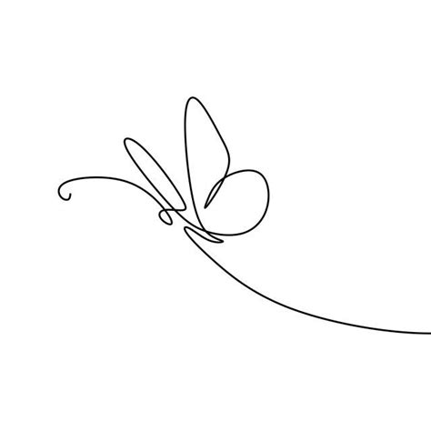 Picture Of A Continuous Line Of Minimalist Butterfly Animals Web