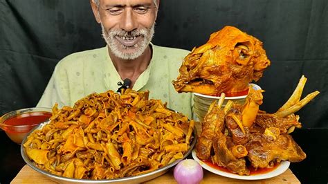 Asmr Eating Spicy Mutton Curry Mutton Boti Curry Big Mutton Head Curry With Rice Eating