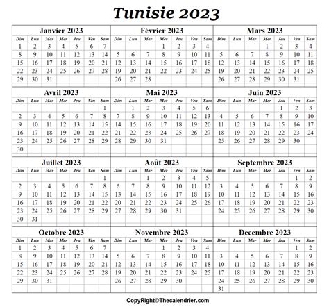 Calendrier 2023 Tunisie Excel The Calendrier
