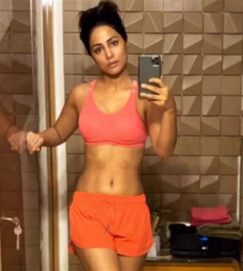 35 hot photos of hina khan flaunting her toned midriff and navel in sarees and gym outfits