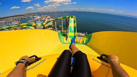 Uphill Water Coaster Slide At Marina Aquapark Istanbul Youtube