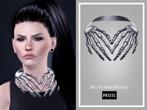 Phixil Stuff Skeletal Hand Necklace Sims 4 Downloads Sims Sims 4