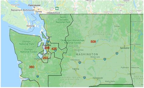 Washington Area Codes All City Codes