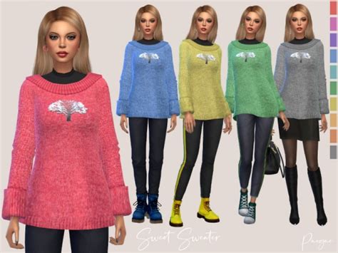 The Sims Resource Sweet Sweater By Paogae Sims 4 Downloads