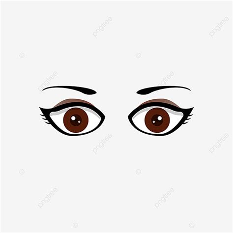 Czerwony Brązowy Kreskówka Anime Kobiece Oczy Materiał Oczy Clipart