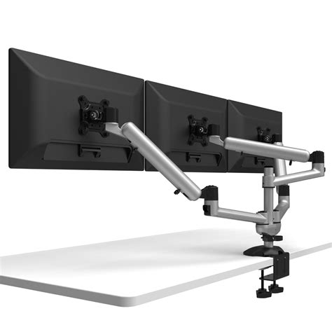 Triple Monitor Desk Mount W Independent Full Motion Quick Release