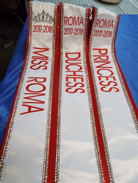 Pageant Sashes In Heavyweight White Satin Red Satin Trim Etsy