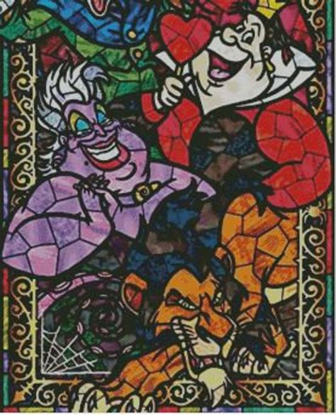 Disney Villains Pdf Stained Glass Counted Cross Stitch Etsy