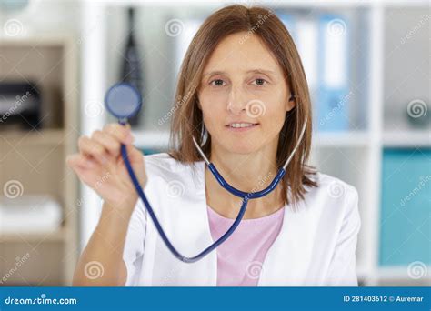 Doctor Showing Stethoscope Stock Photo Image Of Doctor 281403612