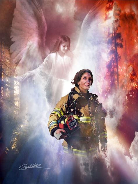 Guardian Angel For A Female Firefighter Firefighter Female