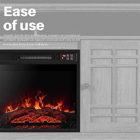 Belleze 18 Inch Embedded Electric Fireplace Insert Remote Heater Glass