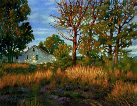 Sunset On Country Home Paintings By John Lautermilch Paintings