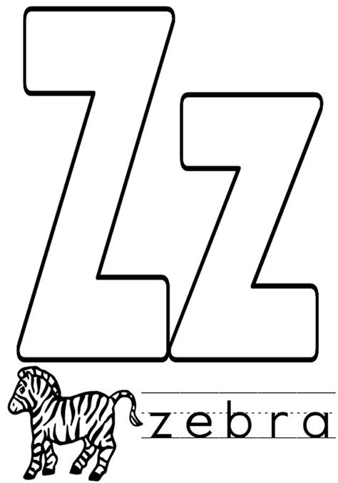 Printable Letter Z Coloring Pages