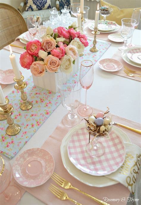 Let the bunnies in your home go a little wild and decorate your table! Easy Easter Tablescape | Easter table settings, Easter table decorations, Brunch table setting
