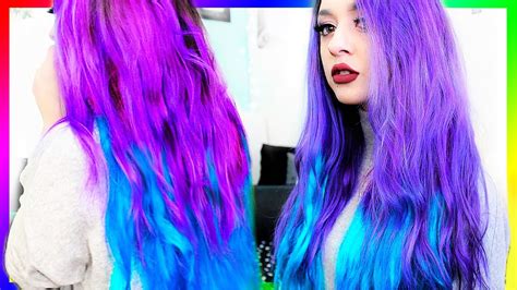 After you've lightened your hair, wait at least 14 days before reaching for your permanent purple hair dye. DYING MY HAIR PURPLE AND BLUE OMBRE ! - YouTube