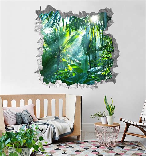 3d Tropical Rainforest 205 Broken Wall Murals Aj Wallpaper