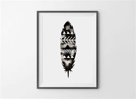 Large Original Watercolor Feather Art By Geometricink On Etsy