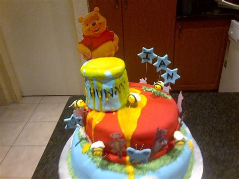 Pooh Bear 01 My 1st Birthday Cake