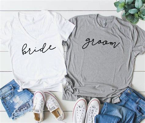 Bride And Groom Shirt Set Hubs And Wife Shirts Honeymoon T Shirts