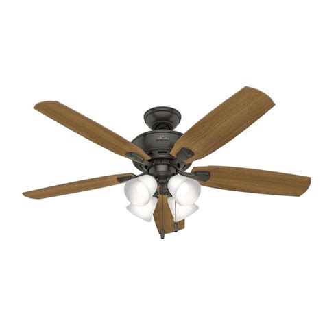 Most modern ceiling fans are fitted with different bright light options such as chandeliers, lanterns, and led lights to supplement the primary lighting of a room. Hunter Amberlin LED 52-in Satin Bronze LED Indoor Ceiling ...